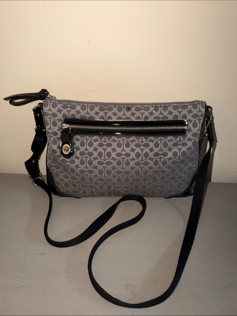 Coach Gray Signature Jacquard Crossbody